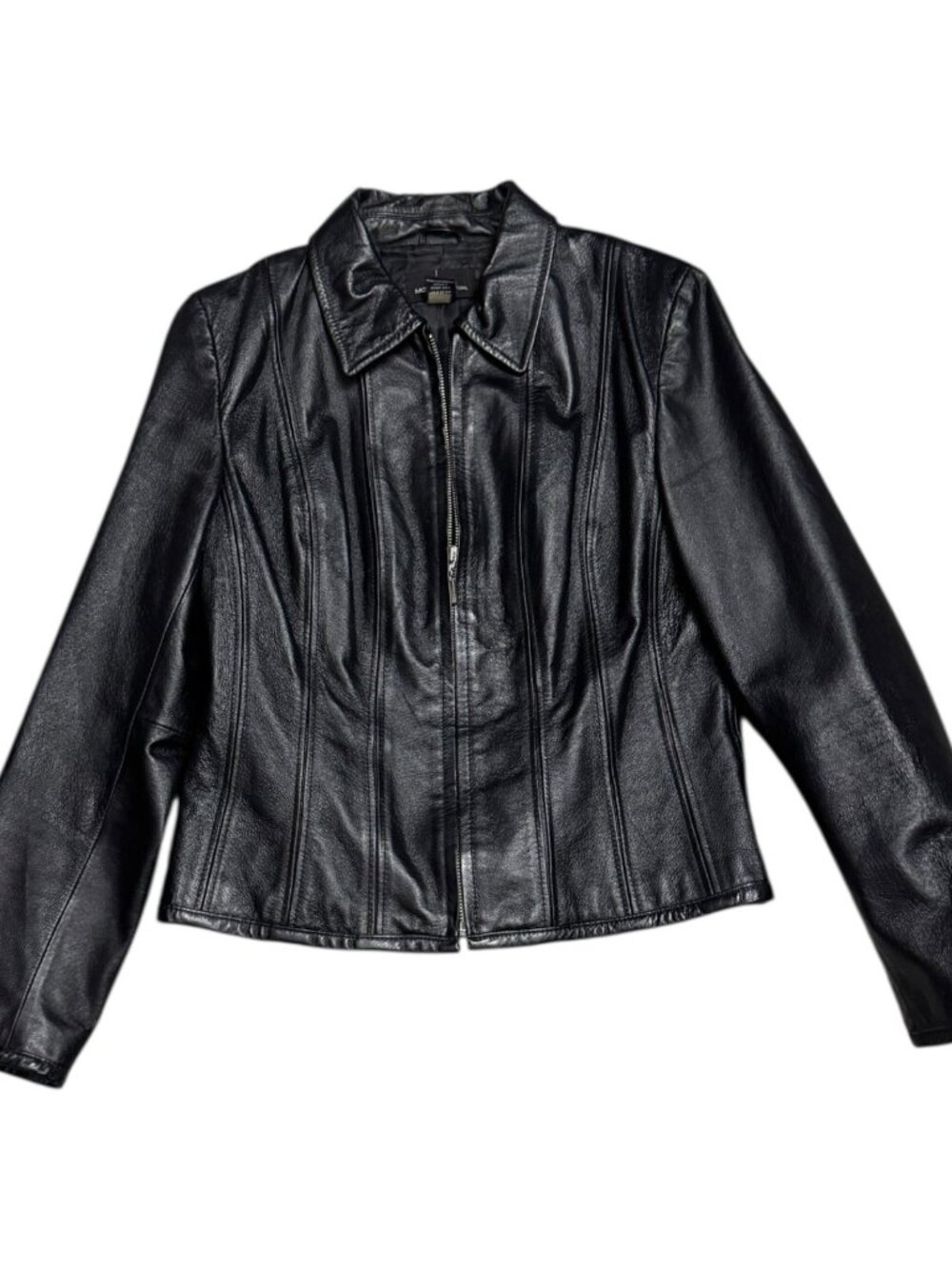 MODA Genuine Leather Vintage Y2K Black leather Casual Jacket Womens Medium